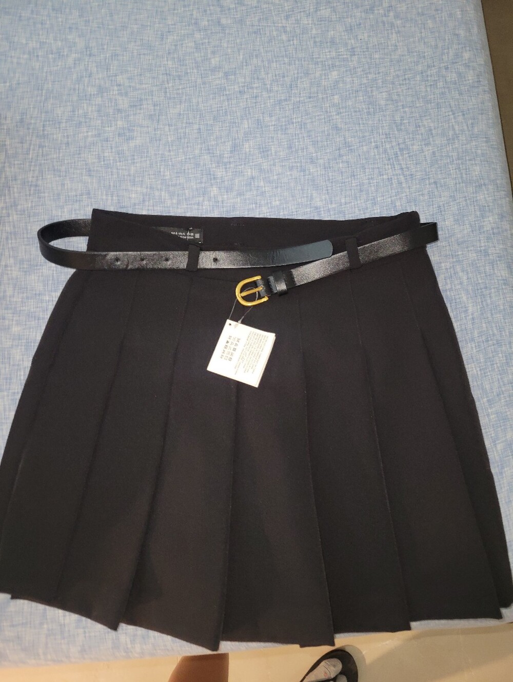 Zara Black Tailored Women's Skort with Slim Belt